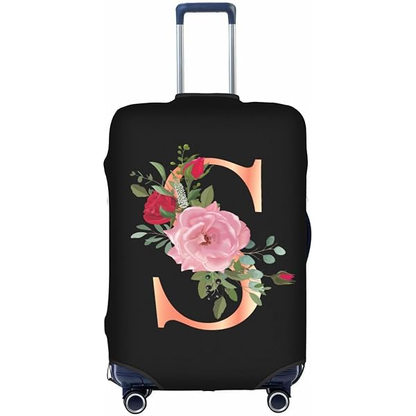 thumbnail image 2 of Stretchy Luggage Cover With Zippers – Anti-Scratch Suitcase Protector (Flower Letter G Design) 2 of 9