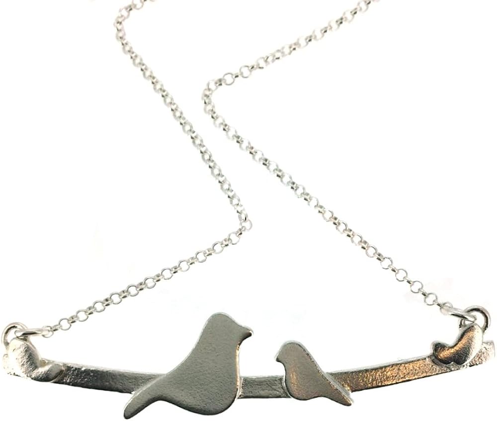 mother nestling birds necklace