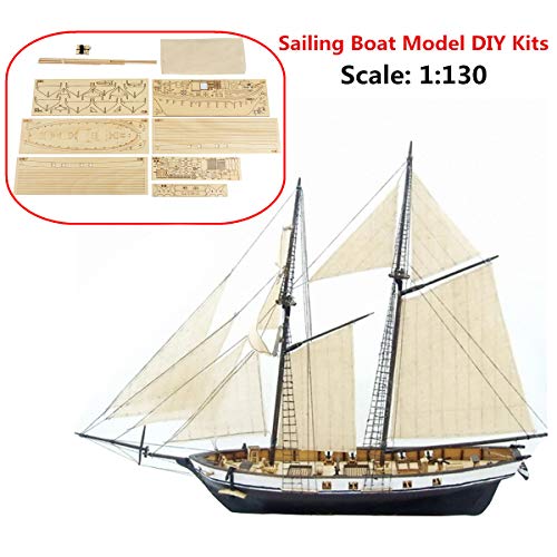 DIY Ship Assembly Model Kits 1:130 Classic Wooden Sailing Boat Scale Terberl Model Decoration, Gifts & Decor Wooden Model Nautical Decor 380x130x270mm