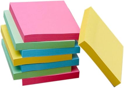 Amaoma Bloc Note Adhesif Couleur Carre Bloc De Notes Repositionnables Notes Autocollantes Signet Colore Autocollant De Message 76 X 76 Mm 10 Notes Autocollantes Couleurs Aleatoires Amazon Fr Fournitures De Bureau
