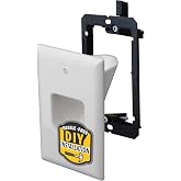 DataComm Electronics 1-Gang Recessed Cable Wall Plate with Bracket | In-Wall Cable Management, Hides 4 Cords, DIY-Friendly Cord Hider for Wall-Mounted TV