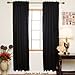 Blackout Curtain Black Rod Pocket Energy Saving Thermal Insulated 108 Inch Length Pair