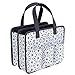 Everything Mary Grey Geometric Tag Along Storage Organizer Tote - Bin for Tools, Crafts, Home, Garage, Make-Up, Desk, Nursery, Supplies Organizational Storage Bin with Handle