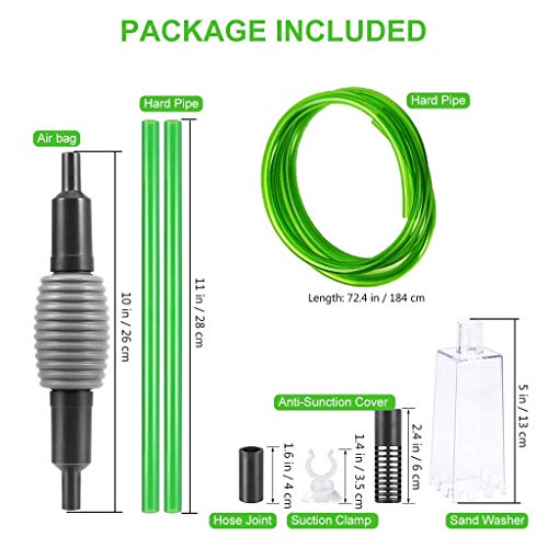 boxtech Fish Tank Water Change, Aquarium Vacuum Siphon Water Changer Pump Sand Cleaner for Aquarium Water Filter
