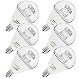 LOHAS Globe Bulbs LED G14, Daylight Light 5000K E12 Base Bulb 40W Equivalent, Clear Effect Candle Bulb 5W 120V, Not Dimmable 450 Lumens Tiny Bulb for Ceiling Fan Kitchen Chandelier, 6 Pack