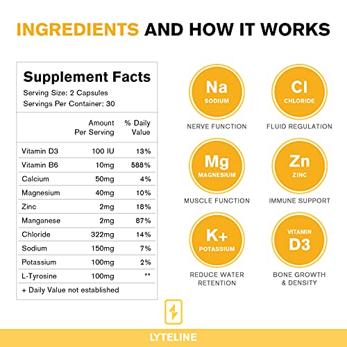 LyteCaps Electrolyte Tablets 60 Vegetarian Capsules for Serious