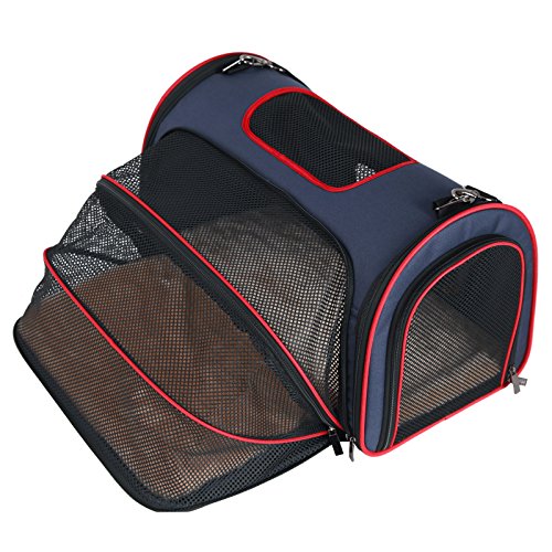 Pet Carrier Airline Approved, Expandable Collapsible Cat Travel Carrier with Anti Deformation