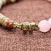 AMORWING Womens Rose Quartz Variscite Stone Elephant Bracelet 6mm