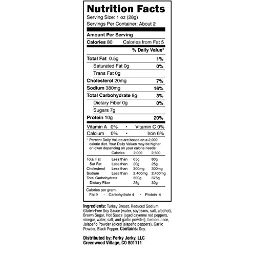 Perky Jerky Turkey Sweet & Snappy, 2.2 ounce bag