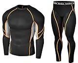 Tesla Men's Compression Under Base Layer Gear Wear 1 Shirt & 1 Pant Set