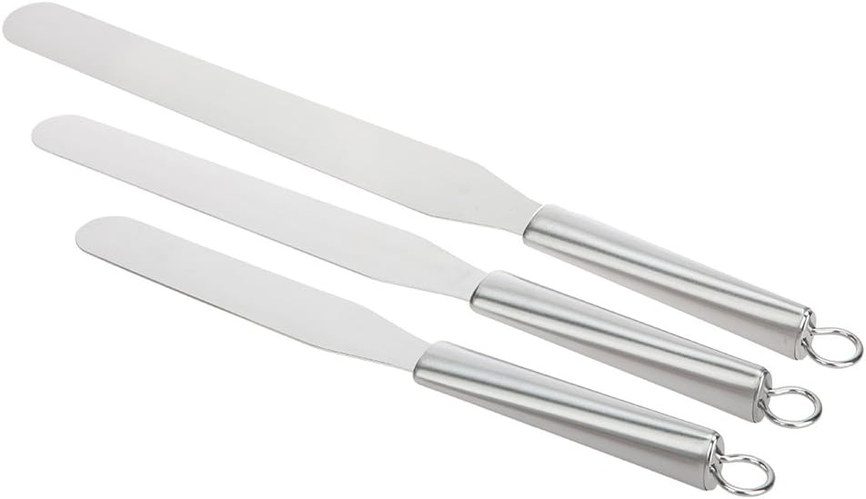 Straight Icing Spatula, Baking Set of 6, 8 & 10 inches Stainless Steel Cake Decorating Spatulas