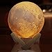 3D Moon Lamp Night Light, True Image of Moon Surface from NASA, Lunar Light with Tap Control and 3 Colors, Gifts for Expressing Love, Home Decorative and Nursery Room Light, LA HOMIETA(5.9 Inch)