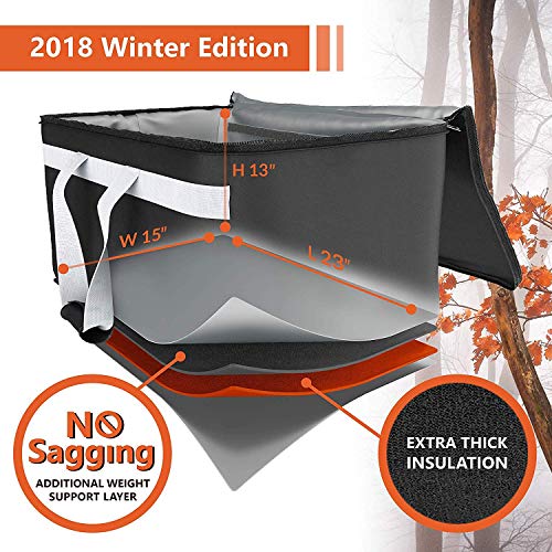Insulated Food Delivery Bag Carrier with 2 Detachable dividers, 23"x15"x13" XXL, Waterproof and Leakproof Interior, Uber Eats Doordash Restaurant Catering - Thumbnail 3