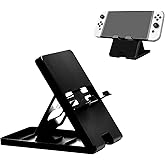 UDEE Bracket for Nintendo Switch, Steam Deck,Phone,iPad, Portable Folding Non-Slip Stand,4 Levels Angle Adjustment-Black
