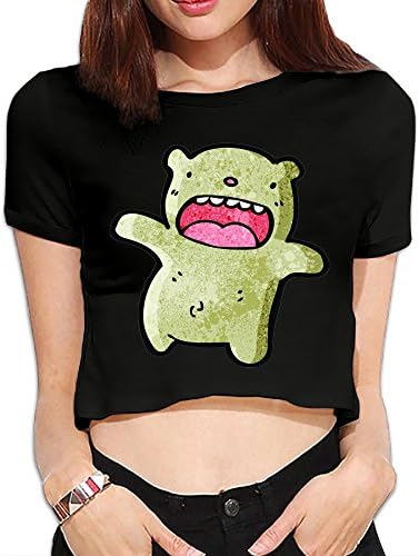 GuquxinG Big Mouth Bear Women's Fashion Midriff T-Shirt XL