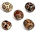 200 Patterned Wood Barrel Drum Beads Mixed Patterns 17mm x 16mm with 7.4mm Large Hole
