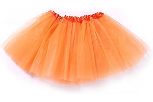 HIWIND Tutus for Women 5 Layered Tutus Skirt Girl Teens Short Skirt Classic Halloween Party Favor Orange