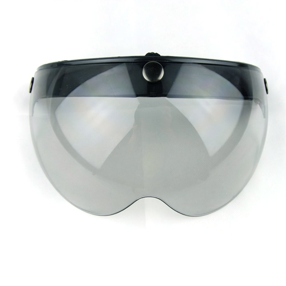 Motorcycle Retro PilotStyle Open Face Helmet Wind Shield 3 SnapButton