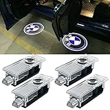 4 Pcs Car Logo Lights Ghost Light Door Light Projector Accessories Welcome Emblem Lamp for BMW Compatible 3/5/6/7/Z/GT/X Series