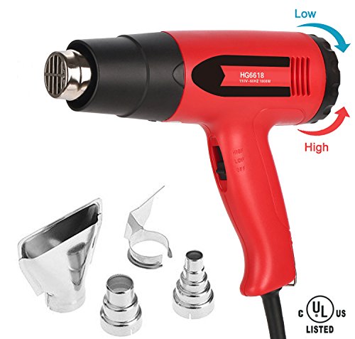 Heat Gun Kit Amtake HG6618 Hot Air Gun Variable Temperature 120°F-1020°F with Four Nozzle Attachments for Heat Shrink Tubing, Shrink Wrapping, Removing Paint, 1800W - Thumbnail 7