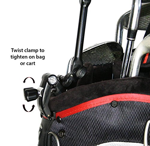 Golf Gadgets | Adjustable Bag Clamp Setup - Video Recording & Device Mounting System Using Your Phone. Capture Footage on The Course or Range. (Black Clamp)