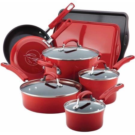 Click Here to See More Images Rachael Ray Hard Enamel Nonstick 12-Piece Cookware Set