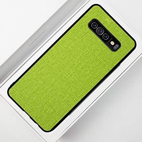 joliwow for Samsung Galaxy S10 Plus Case S10 + Cover Fabric Soft TPU Phone Case PC Hard Back Casing Case Samsung Galaxy S10 Plus Cover 6.4" (Green)