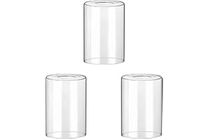 LAMP YU Clear Cylinder Glass Lamp Shade Replacement Globe, 3 Pack Clear Glass Shade Covers Replacements, 5.5in Height, 3.9in 