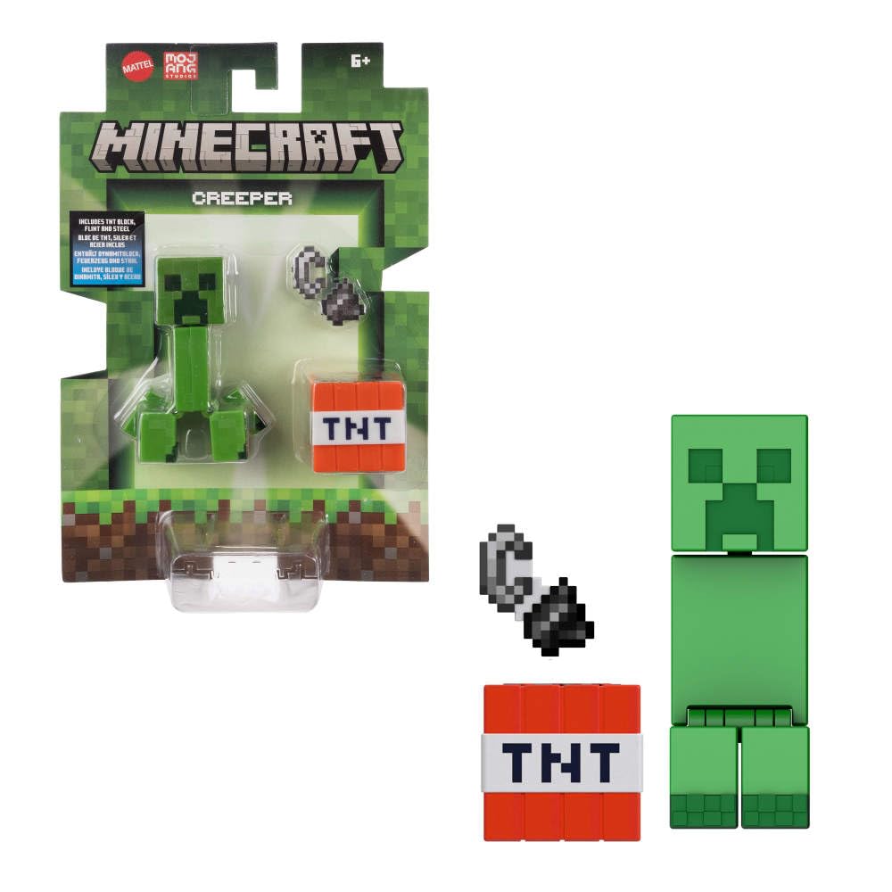 Mattel Minecraft Action Figure & Accessories 2-Pack with Creeper in 3.25-inch Scale, Collectible Toy Set