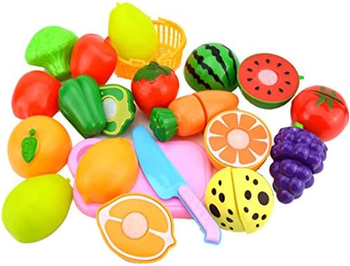 Kids Pretend Play Role Play Kitchen Food Toy,Sulear Baby Girl Cutting Fruit Vegetable 1 Set 15PCS Gift