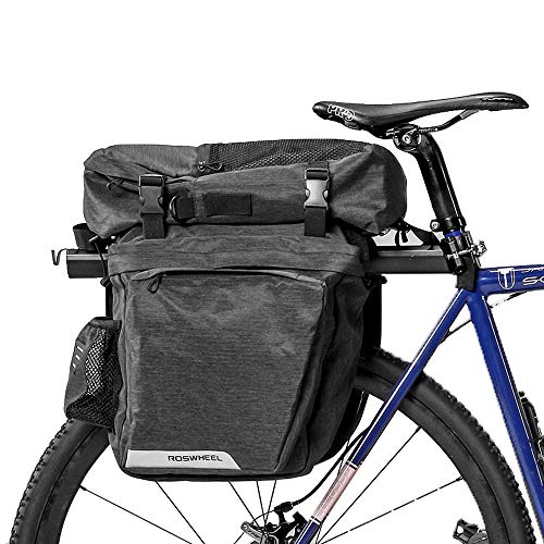 COTEetCI Bicycle Trunk Bag Multifunction Saddle Rack Bag with Detachable Top Bag Waterproof Pannier Bike Rear Seat Bag Cycling Cargo Carrier