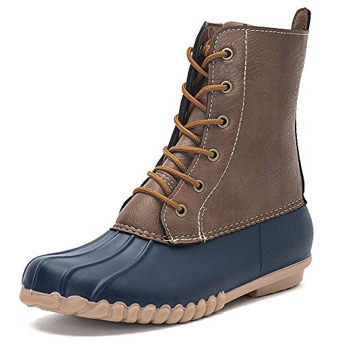 DKSUKO Women's Winter Duck Boots with Waterproof Zipper Snow Rain Boots