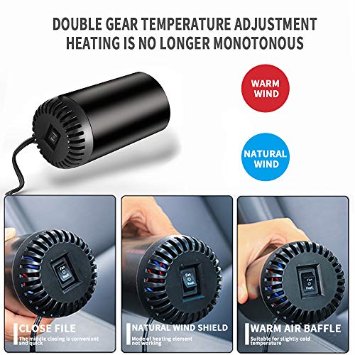 Car Heater 150W 12V Windshield DeIcers Fast Heating & Cooling Fan Cars