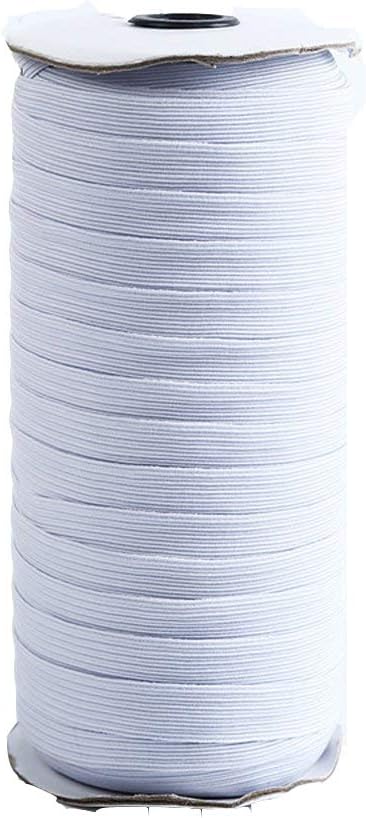 4mm Wide 180 Meters Long Springy Stretch Knitting Elastic Band Spool with High Elasticity (White)