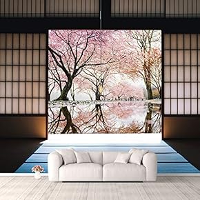 Wall Murals for Bedroom Japanese Style Grid Door View Large Removable Wallpaper Peel and Stick Wall Stickers - 66x96 inches