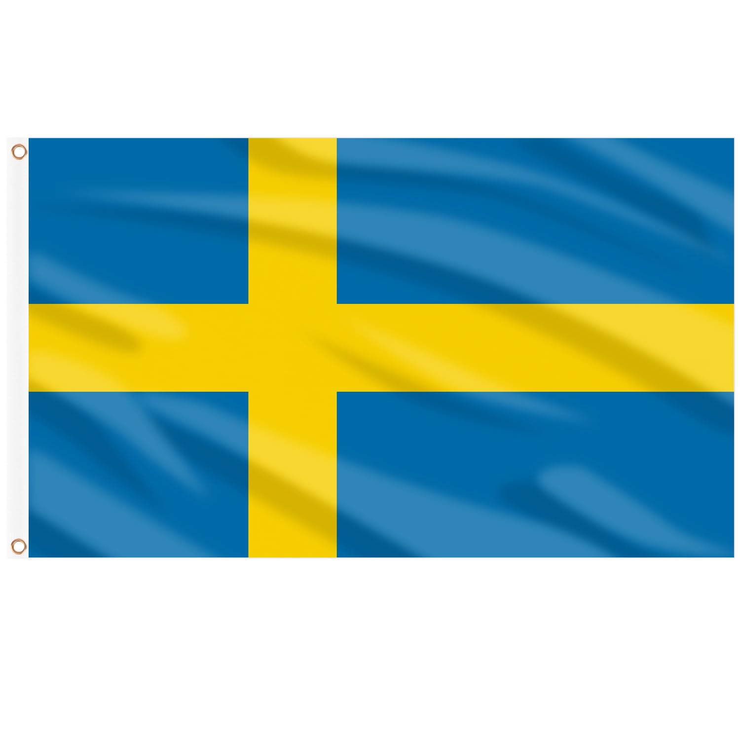 AhfuLife Sweden Flag 5ft x 3ft for Party Decorations, 1Pcs Large Swedish Flag Double Side with Brass Eyelets for National Day Football Garden Street Party Decorations — image 1
