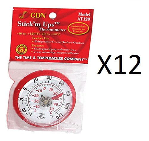 CDN AT120 Stick 'M Ups Indoor / Outdoor Thermometer - Dozen
