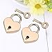Padlock with Key 2Pack,Heart-shaped Skeleton Key Lock Set,Zinc Metal Lock for Luggage Diary Book Jewelry Box(Rose Gold)