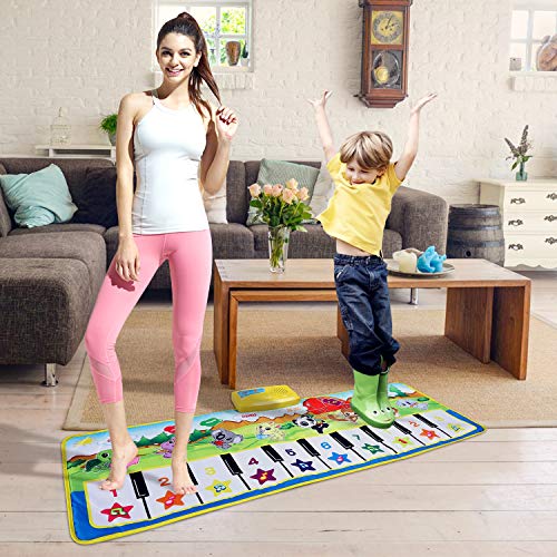 Music Piano Mat, SUPTEMPO Keyboard Playmat Kids Musical Mats Portable&Safe Musical Dance Mat Early Education Toys Gifts For Kids Toddler Girls Boys Christmas - Thumbnail 5