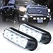 Xprite White 4 LED 4 Watt Emergency Vehicle Waterproof Surface Mount Deck Dash Grille Strobe Light Warning Police Light Head with Clear Lens - 2 Pack