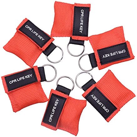 Ledinus 6 Pack Face Mask Key Chain Kit Safty Emergency Face Shield for First Aid Rescue