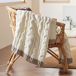 Bedsure Cable Knitted Throw Blanket for