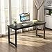 Tribesigns Modern Computer Desk, 63 inch Large Office Desk Computer Table Study Writing Desk for Home Office, Black Metal Frame