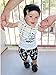 Albee Yang Baby Boy Short Sleeve Arrow Tops Pants Outfit Suit Set (6-12 Month, White)