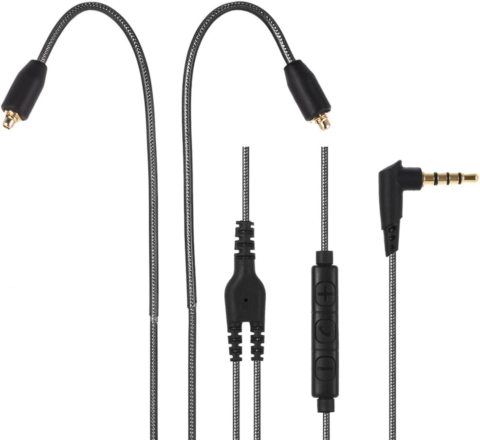 Docooler 3.5mm Wired Earphones Cable Detachable Replacement Headphone Cord w/Microphone MMCX Connector for Shure SE215 SE315 SE425 SE535 SE846 UE900 Headphones Grey - Image 3