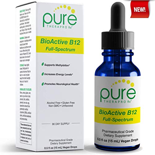 BioActive B12 Full-Spectrum - Sublingual Drops - Includes 3-in-1 Bioavailable: Methylcobalamin, Adenosylcobalamin and Hydroxocobalamin - 90 Day Supply