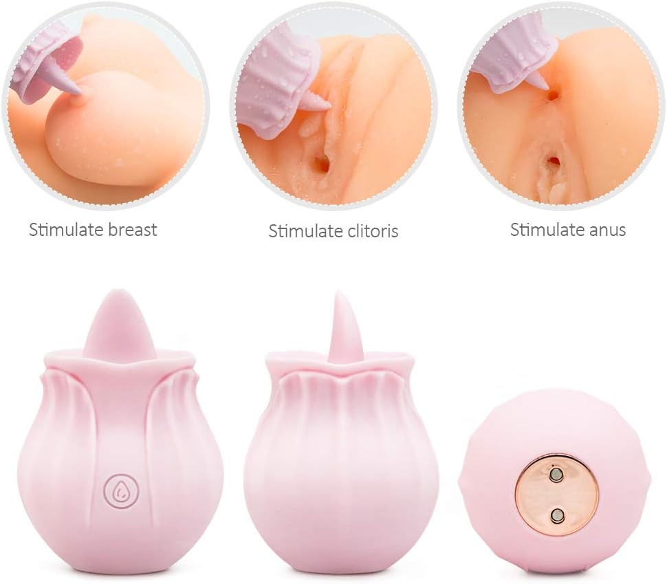 Pleasure Líck Tongue Womẹn Sīlent Waterproof USB Rechargeable Silicọņẹ 10-Frẹquency Cl-îtọrîal Vî-brátọr Licking Vî-braņt Toy