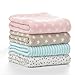 LeerKing Soft Baby Blankets 2 Pack Receiving Blankets for Infant Toddler Flannel Fleece Swaddle Blankets Present for Newborn Babies and Kids, 30
