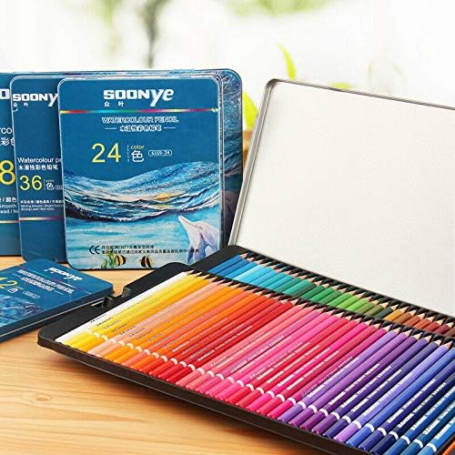 Colored Pencils SUPERTOOL Watercolour Pencils, Soft Wax-Based Cores, for Adults Kids Artists Sketchers School Students Coloring and Drawing (Set of 24)