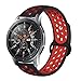 Compatible Samsung Gear S3 Frontier/Samsung Galaxy Watch 46mm Bands,22mm Silicone Breathable Replacement Strap Quick-Release Pin for Gear S3 Frontier Smart Watch (Black-Red)